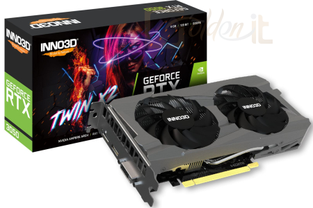 Videókártya Inno3D GeForce RTX 3050 8GB DDR6 Twin X2 - N30502-08D6-1711VA41