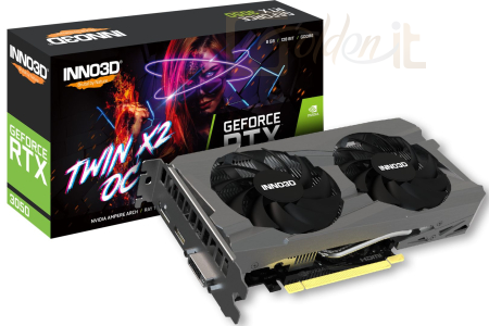 Videókártya Inno3D GeForce RTX 3050 8GB DDR6 Twin X2 OC - N30502-08D6X-1711VA41