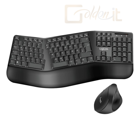 Billentyűzet Logilink Egonomic Wired Keyboard+Mouse Black - ID0211