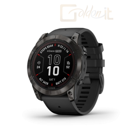Okosóra Garmin Fenix 7X Pro Sapphire Solar Edition Carbon Grey DLC Titanium with Black Band - 010-02778-11