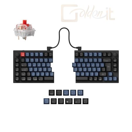 Billentyűzet Keychron Q11 QMK Custom RGB Red Switch Mechanical Keyboard Layout Collection Black UK - Q11-M1-UK