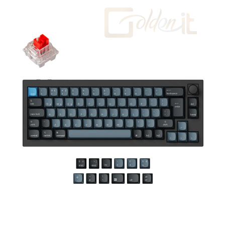Billentyűzet Keychron Q2 Pro QMK Custom RGB Banana Red Mechanical Keyboard Carbon Black UK - Q2P-M1-UK