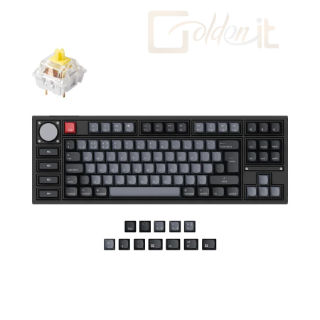 Billentyűzet Keychron Q3 Pro QMK Custom RGB Banana Switch Mechanical Keyboard Carbon Black UK - Q3P-M4-UK