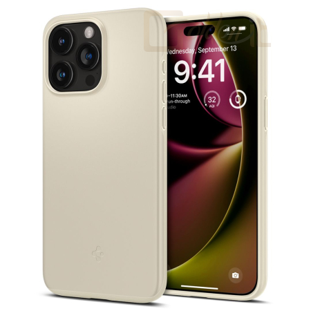 Okostelefon kiegészítő Spigen iPhone 15 Pro Case Thin Fit Mute Beige - ACS06694