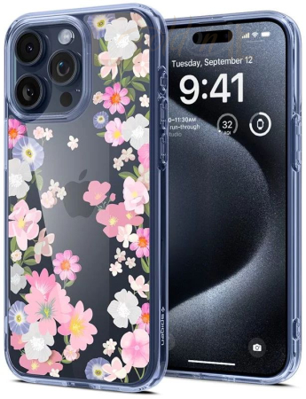 Okostelefon kiegészítő Spigen iPhone 15 Pro Case Ultra Hybrid Blossom - ACS06566