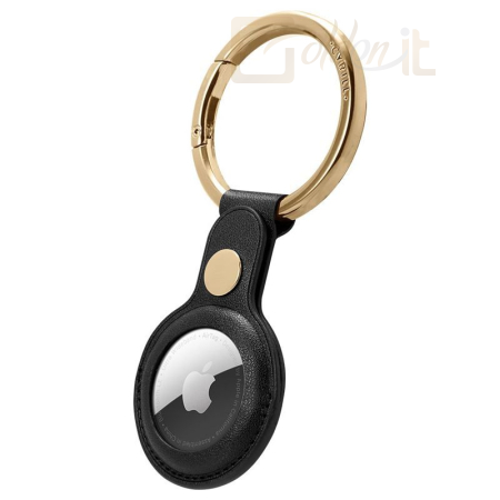 Okostelefon kiegészítő Spigen Basic Leather, black - AirTag - AMP01836