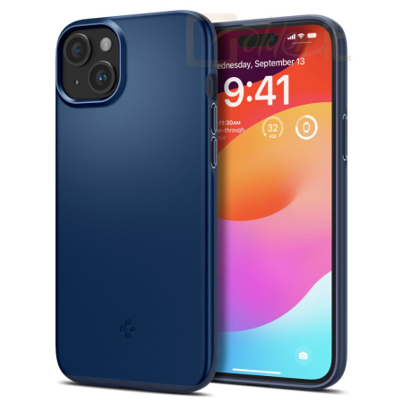 Okostelefon kiegészítő Spigen iPhone 15 Case Thin Fit Navy Blue - ACS06777