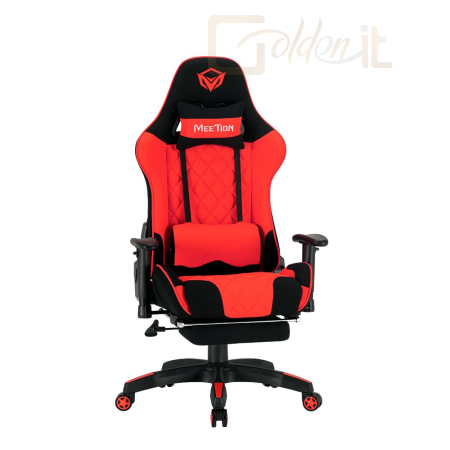 Gamer szék Meetion CHR25 2D Armrest Massage E-Sport Gaming Chair with Footrest Black/Red - MT-CHR25BR