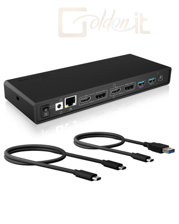 Notebook kiegészitők Raidsonic IcyBox IB-DK2245AC USB 3.0 Type-A + Type-C Dock with PD 65 W Black - IB-DK2245AC