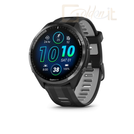 Okosóra Garmin Forerunner 965 Carbon Grey DLC Titanium Bezel with Black Case and Black/Powder Grey Silicone Band - 010-02809-10