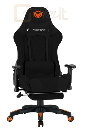 Gamer szék Meetion CHR25 2D Armrest Massage E-Sport Gaming Chair with Footrest Black - MT-CHR25BL