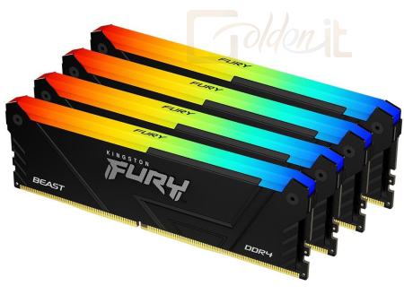 RAM Kingston 64GB DDR4 3200MHz Kit(4x16GB) Fury Beast RGB Black - KF436C18BB2AK4/64