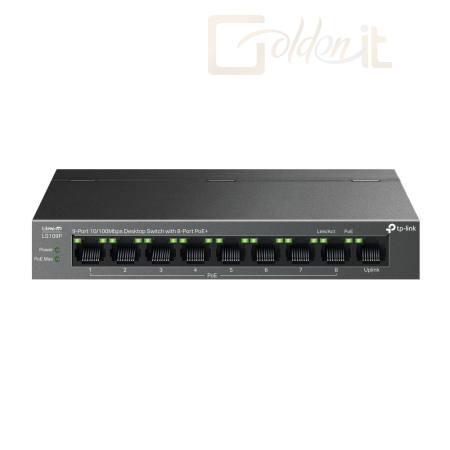 Hálózati eszközök TP-Link LS109P 9-Port 10/100Mbps Desktop Switch with 8-Port PoE+ - LS109P