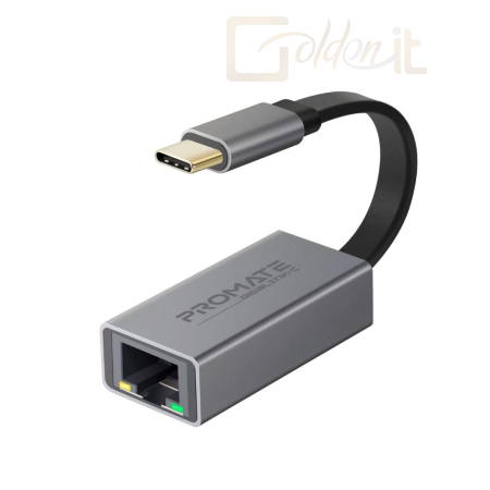 Hálózati eszközök Promate  GigaLink-C High Speed USB-C to Gigabit Ethernet Adapter Grey - GIGALINK-C.GREY
