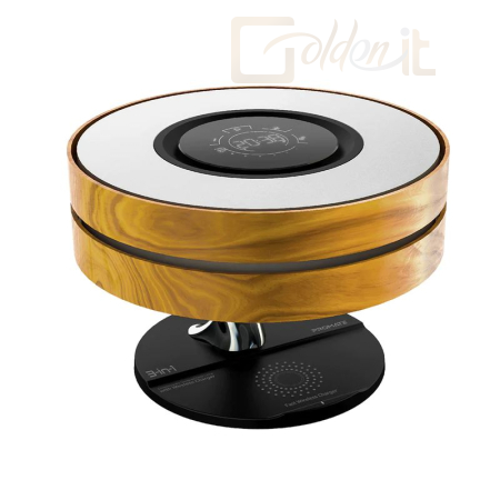 Hangfal Promate  Mirth 3-in-1 Contemporary Designed Wireless Speaker with Desk Lamp and Wireless Charger Wood - MIRTH.UNI