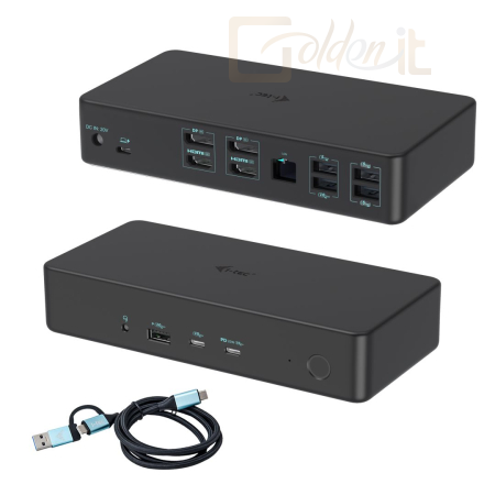 Notebook kiegészitők I-TEC USB 3.0 / USB-C / Thunderbolt 3 Professional Dual 4K Display Docking Station Generation 2 + Power Delivery 100W Black - CADUAL4KDOCKPD2