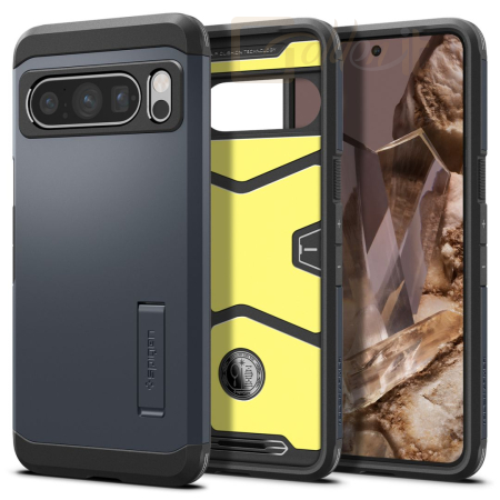 Okostelefon kiegészítő Spigen Google Pixel 8 Pro Tough Armor Metal Slate - ACS06320