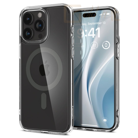 Okostelefon kiegészítő Spigen iPhone 15 Pro Max Case Ultra Hybrid MagSafe (MagFit) Graphite - ACS06577
