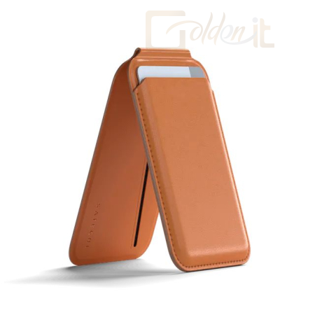 Okostelefon kiegészítő Satechi Vegan-Leather Magnetic Wallet Stand (iPhone 12/13/14/15 all models) Orange - ST-VLWO