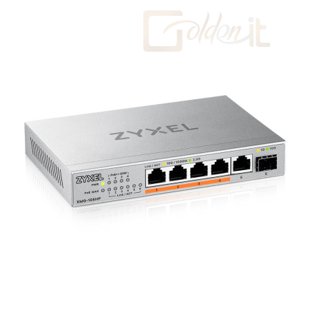 Hálózati eszközök ZyXEL XMG-105 5 Port 10/2,5G MultiGig PoE++ unmanaged Switch - XMG-105HP-EU0101F