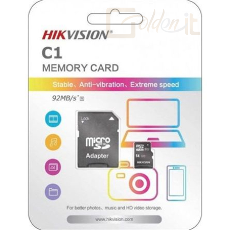 USB Ram Drive Hikvision 8GB microSDHC Class 10 U1 + adapterrel - HS-TF-C1(STD)/8G/NEO/AD/W