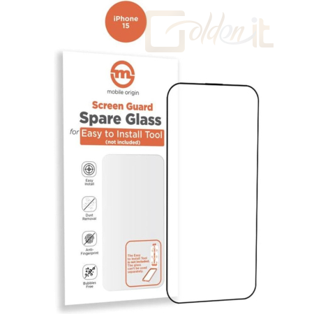 Okostelefon kiegészítő Mobile Origin Orange Screen Guard Spare Glass iPhone 15 - SGA-SP-I15