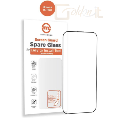 Okostelefon kiegészítő Mobile Origin Orange Screen Guard Spare Glass iPhone 15 Plus - SGA-SP-I15PLUS