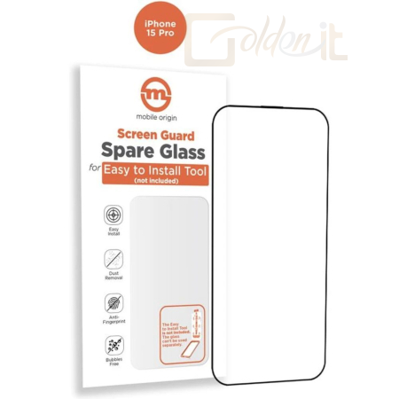 Okostelefon kiegészítő Mobile Origin Orange Screen Guard Spare Glass iPhone 15 Pro - SGA-SP-I15PRO