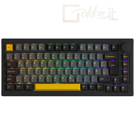 Billentyűzet Akko 5075S CS Crystal RGB Keyboard Black/Gold UK - 5075S BLACK&GOLD CS CRYSTAL
