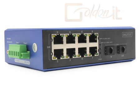 Hálózati eszközök Digitus Industrial 8 +2-Port Gigabit Ethernet Switch - DN-651150