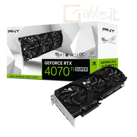 Videókártya PNY GeForce RTX4070 Ti 16GB DDR6X Verto Triple Fan OC - VCG4070TS16TFXPB1-O