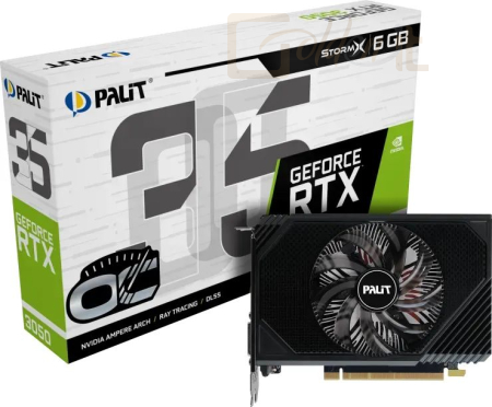 Videókártya Palit GeForce RTX3050 6GB DDR6 StormX OC - NE63050S18JE-1070F