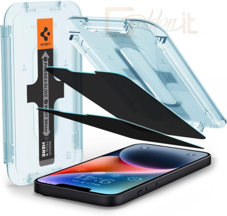 Okostelefon kiegészítő Spigen Glass tR EZ Fit 2 Pack transparency sensor open for iPhone 14 Plus/13 Pro Max - AGL03378