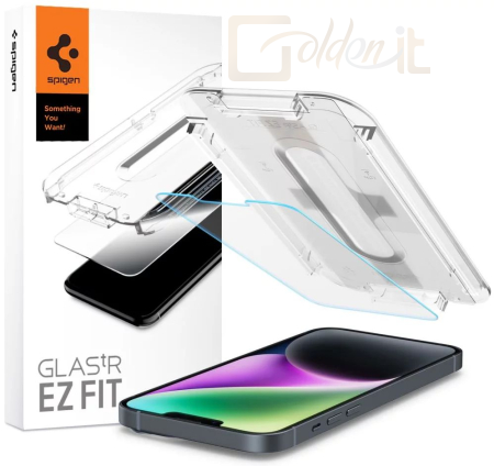 Okostelefon kiegészítő Spigen Glass tR EZ Fit HD open sensor 1 Pack for iPhone 14 Plus/13 Pro Max - AGL03722