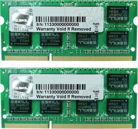 RAM - Notebook G.SKILL 8GB DDR3L 1600MHz Kit(2x4GB) SODIMM Standard - F3-1600C9D-8GSL
