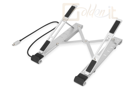 Notebook kiegészitők Digitus Notebook Stand with integrated USB-C Hub 5-Port Silver - DA-90424