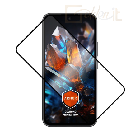 Okostelefon kiegészítő FIXED Armor Full Cover 2,5D Tempered Glass with applicator for Samsung Galaxy A55 5G Black - FIXGA-1263-BK