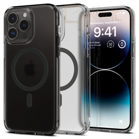 Okostelefon kiegészítő Spigen Ultra Hybrid MagSafe for iPhone 14 Pro Max Frost Black - ACS05582