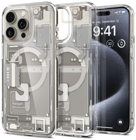 Okostelefon kiegészítő Spigen Ultra Hybrid MagSafe zero one for iPhone 15 Pro Natural Titanium - ACS07216