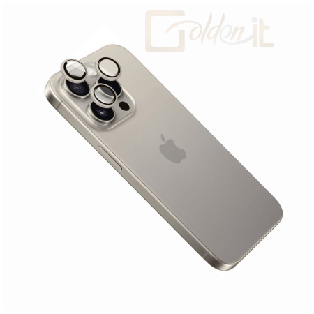 Okostelefon kiegészítő FIXED Camera Glass for Apple iPhone 15 Pro/15 Pro Max Natural Titanium - FIXGC2-1202-GD