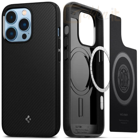 Okostelefon kiegészítő Spigen Mag Armor for iPhone 13 Pro Matte Black - ACS03281