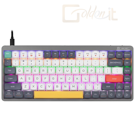 Billentyűzet Tracer FINA 84 GameZone Red Switch Rainbow Mechanical Keyboard Grey US - TRAKLA47279