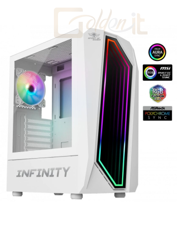 Ház Spirit Of Gamer Intinity Dark Tempered Glass White - 8201WT