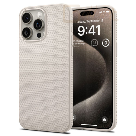 Okostelefon kiegészítő Spigen Liquid Air for iPhone 15 Pro Max Natural Titanium - ACS07212