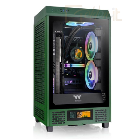 Ház Thermaltake The Tower 200 Mini Chassis Tempered Glass Racing Green - CA-1X9-00SCWN-00