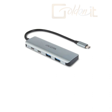 Notebook kiegészitők Dicota USB-C 4-in-1 Highspeed Hub 10 Gbps Silver - D32061