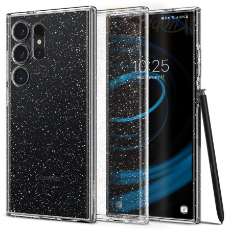 Okostelefon kiegészítő Spigen Liquid Crystal Glitter Samsung Galaxy S24 Ultra Crystal Quartz - ACS07285