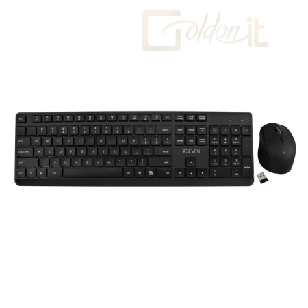 Billentyűzet V7 CKW350 Wireless Keyboard and Mouse Combo Black US - CKW350US