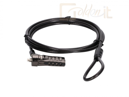 Notebook kiegészitők Conceptronic  CUSTODIO01BS Combination Laptop Lock 1,8m Black - CUSTODIO01BS