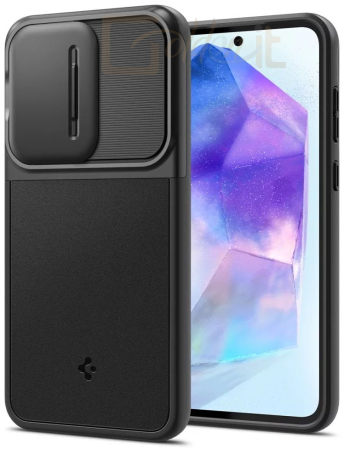 Okostelefon kiegészítő Spigen Optik Armor Samsung Galaxy A55 Black - ACS07535